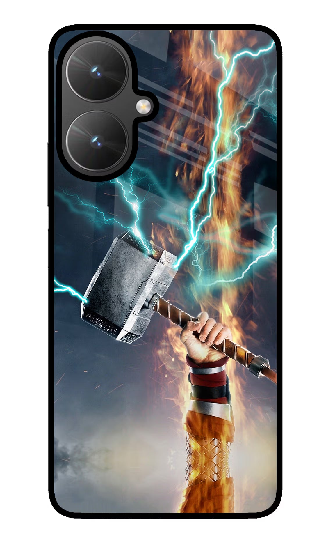 Thor Hammer Mjolnir Poco M6 5G Glass Case Back Cover by Casekaro