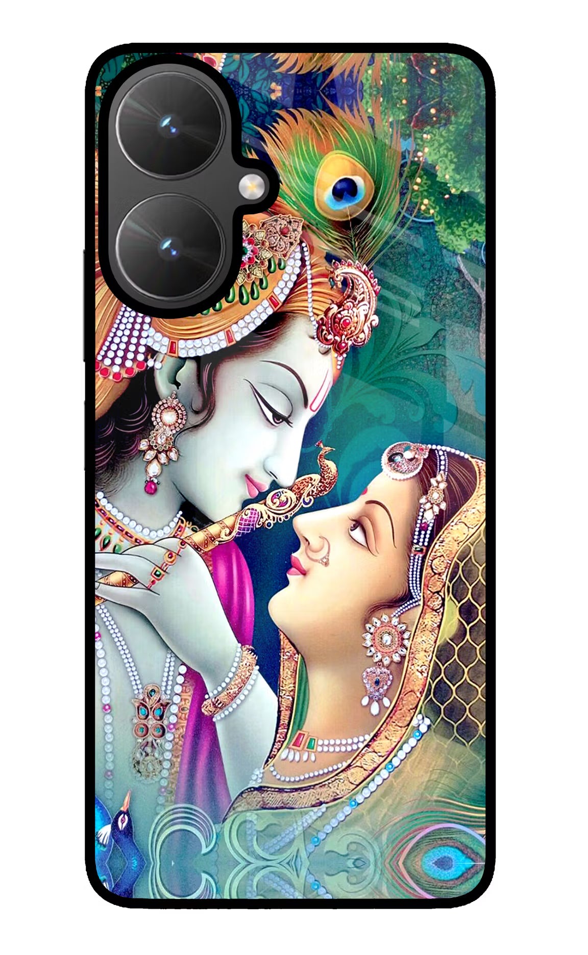 Lord Radha Krishna Poco M6 5G Glass Case Back Cover by Casekaro