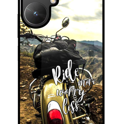 Ride More Worry Less Poco M6 5G Glass Case
