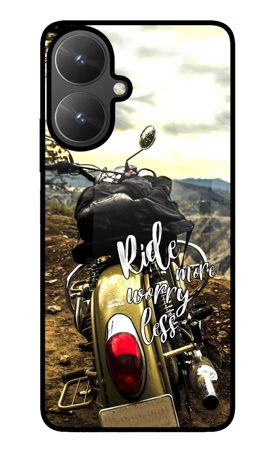 Ride More Worry Less Poco M6 5G Back Cover, Glass case