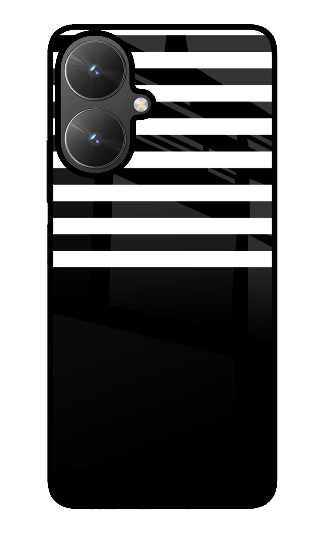 Black and White Print Poco M6 5G Glass Case