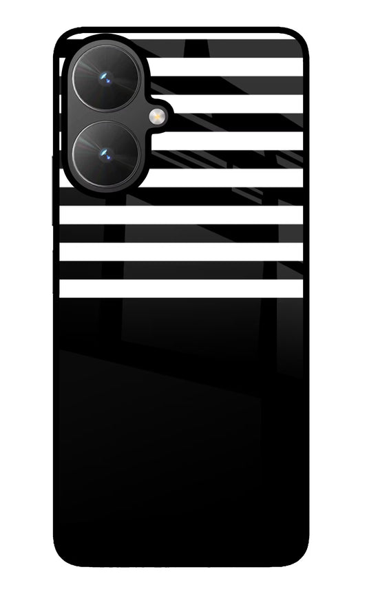 Black and White Print Poco M6 5G Glass Case