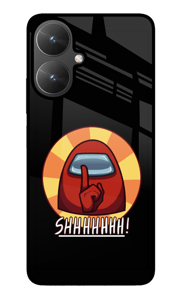 Among Us Shhh! Poco M6 5G Glass Case