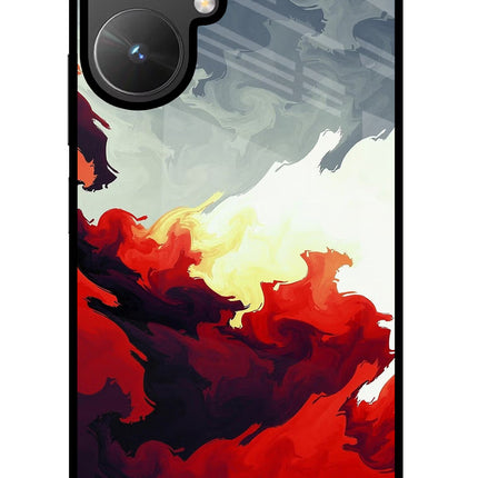 Fire Cloud Poco M6 5G Glass Case