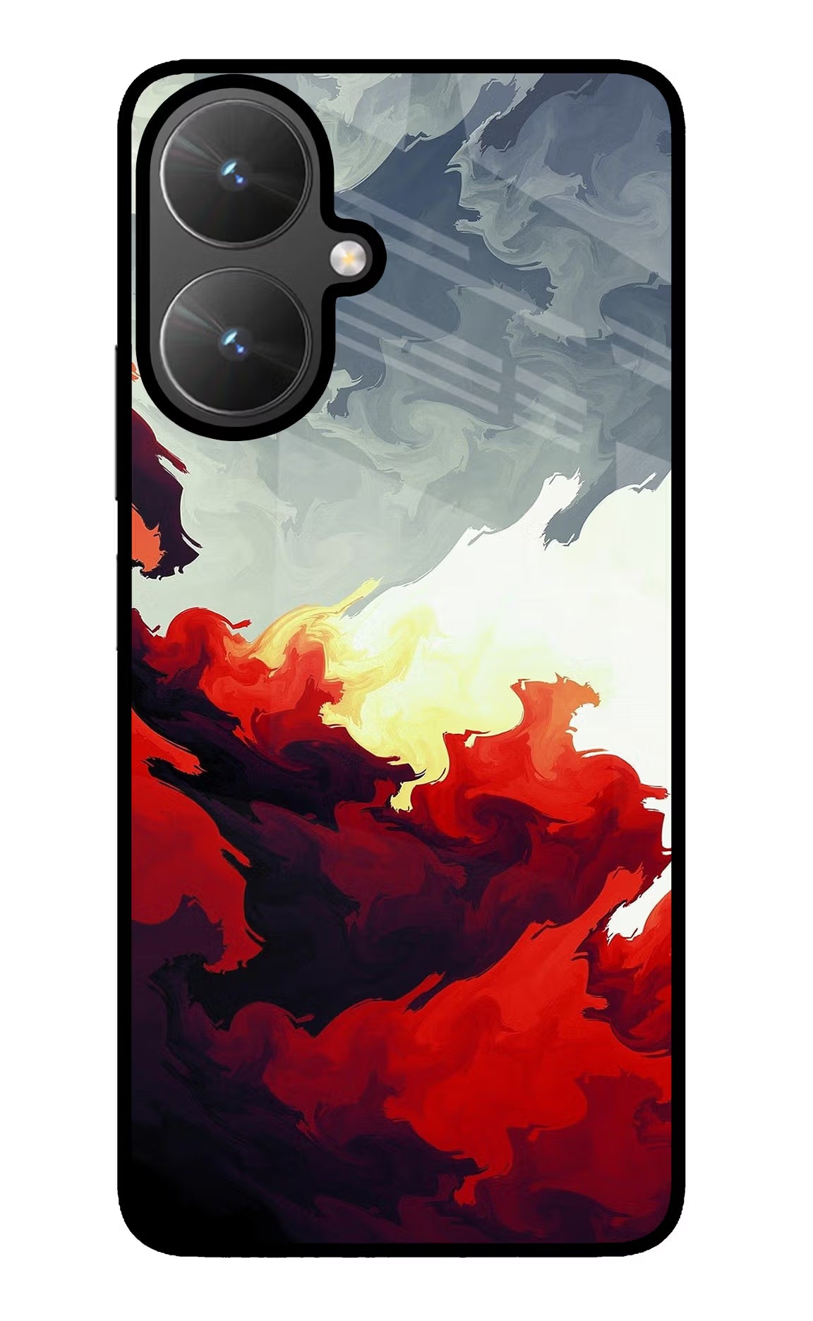 Fire Cloud Poco M6 5G Glass Case
