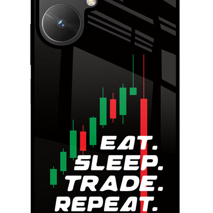 Eat Sleep Trade Repeat Poco M6 5G Glass Case