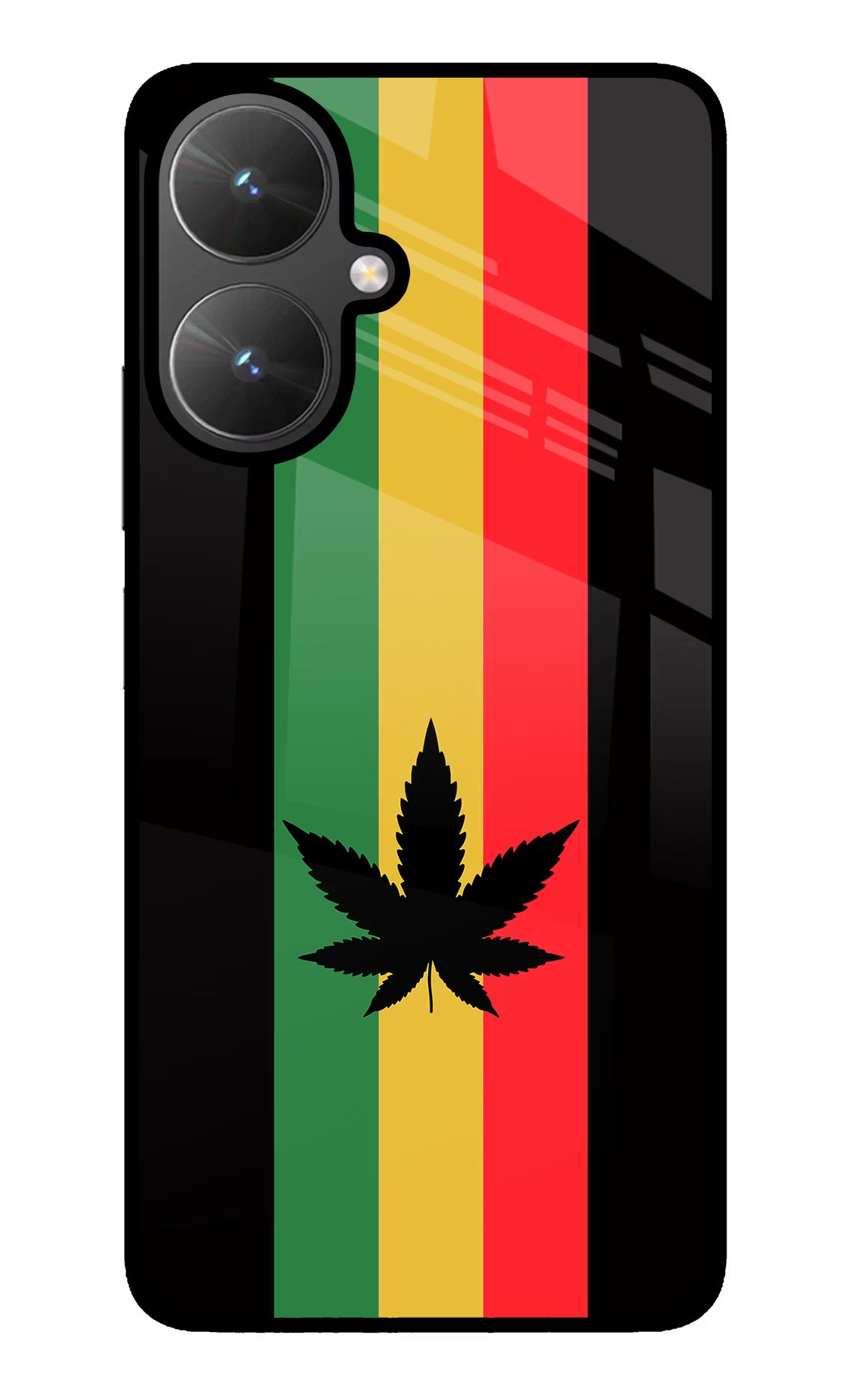 Weed Flag Poco M6 5G Glass Case Back Cover by Casekaro