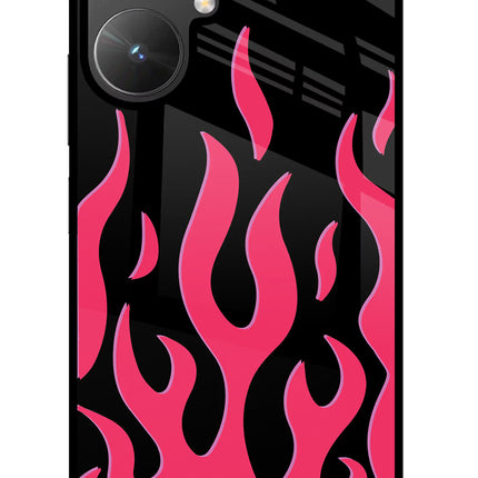Fire Flames Poco M6 5G Glass Case