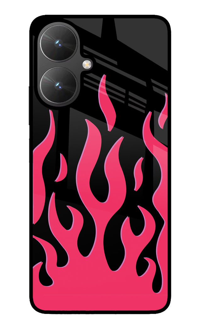 Fire Flames Poco M6 5G Glass Case
