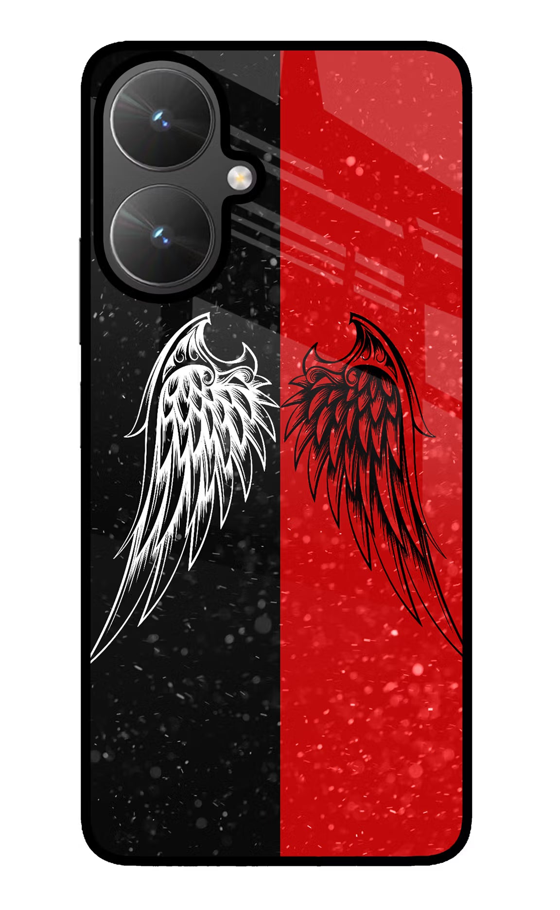 Wings Poco M6 5G Glass Case Back Cover by Casekaro