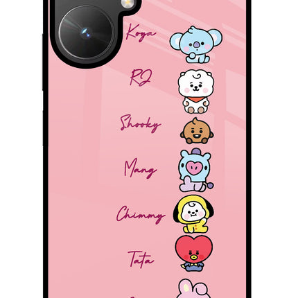 BTS names Poco M6 5G Glass Case