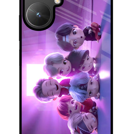 BTS Chibi Poco M6 5G Glass Case