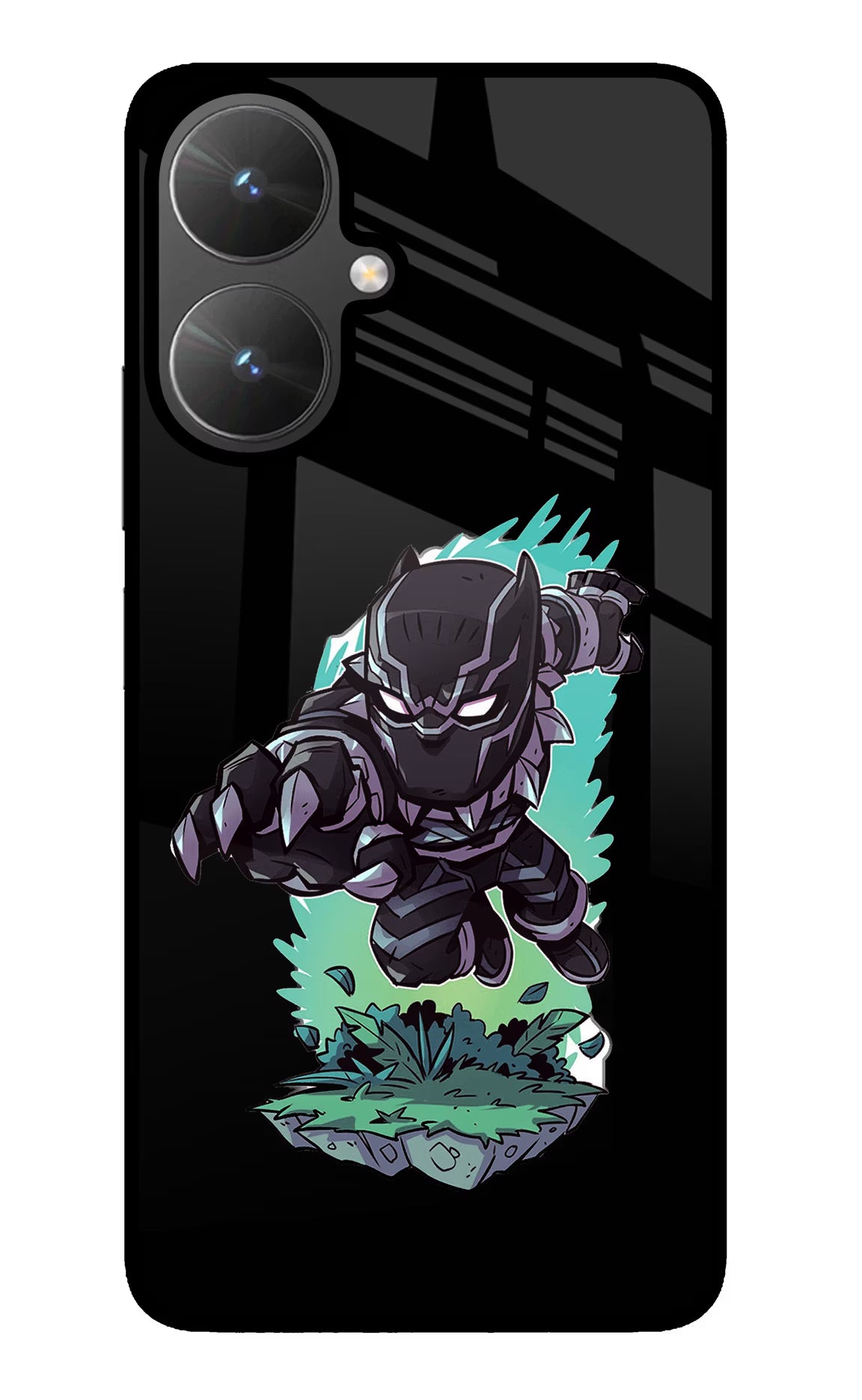 Black Panther Poco M6 5G Glass Case Back Cover by Casekaro