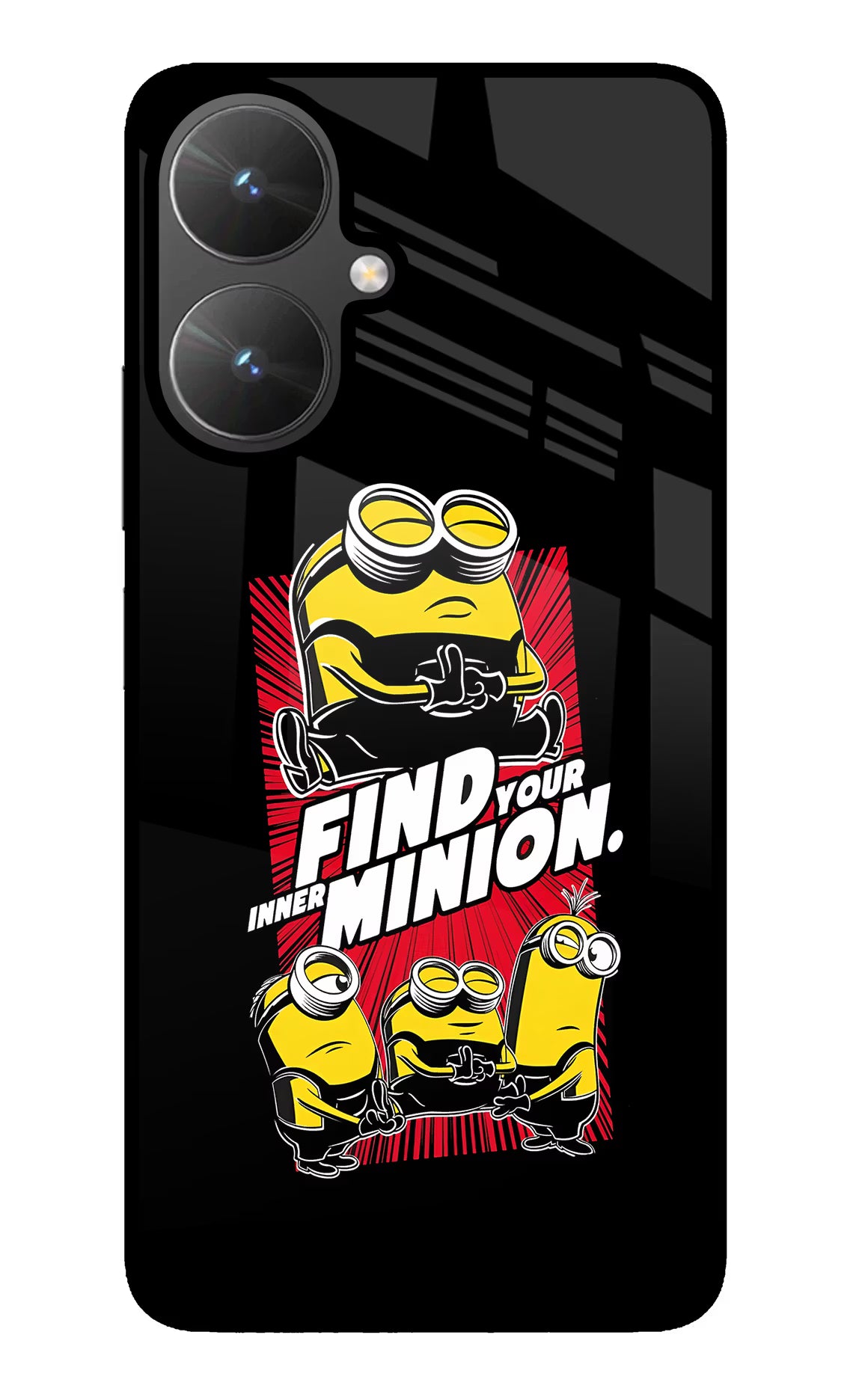 Find your inner Minion Poco M6 5G Glass Case Back Cover by Casekaro