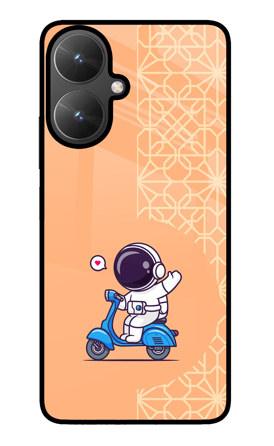 Cute Astronaut Riding Poco M6 5G Glass Case Back Cover by Casekaro