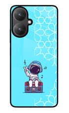 Cute Astronaut Chilling Poco M6 5G Glass Case