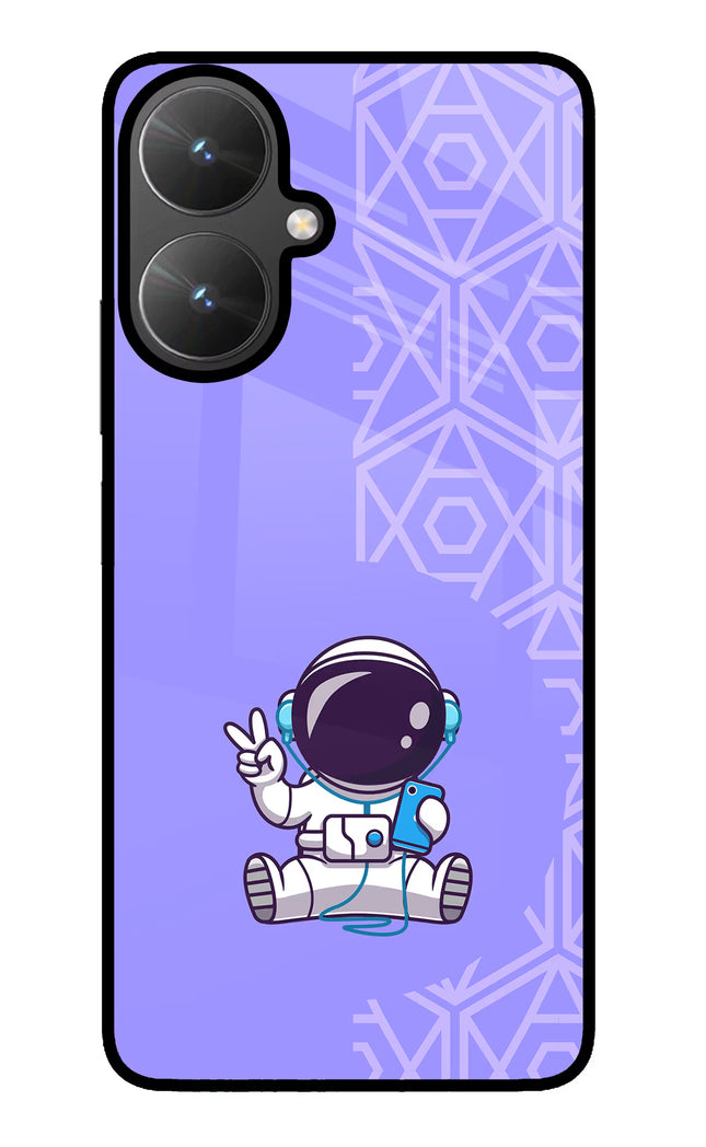 Cute Astronaut Chilling Poco M6 5G Glass Case