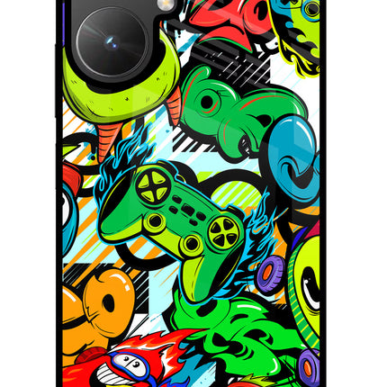 Game Doodle Poco M6 5G Glass Case