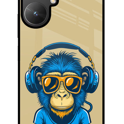 Monkey Headphone Poco M6 5G Glass Case