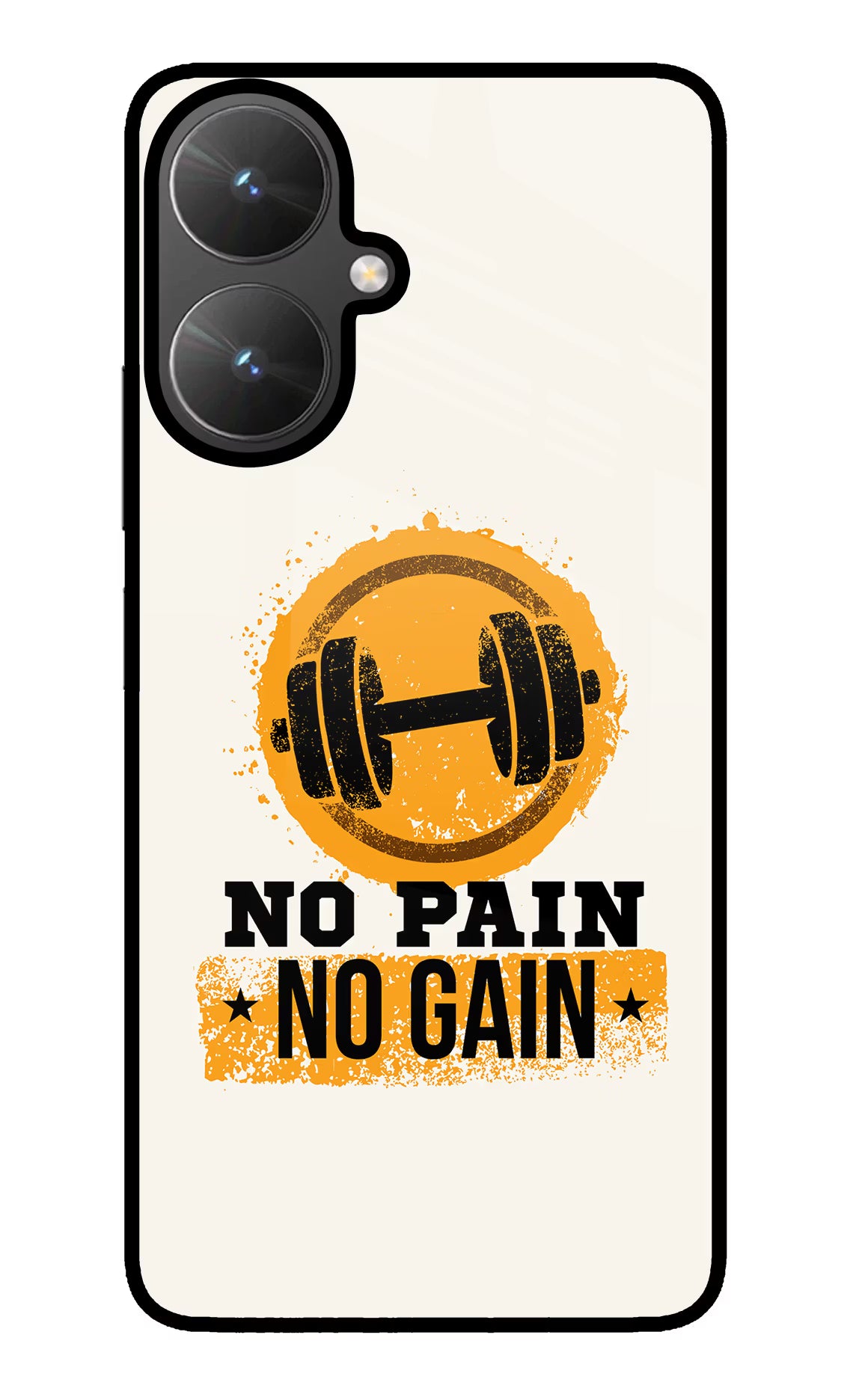 No Pain No Gain Poco M6 5G Glass Case Back Cover by Casekaro