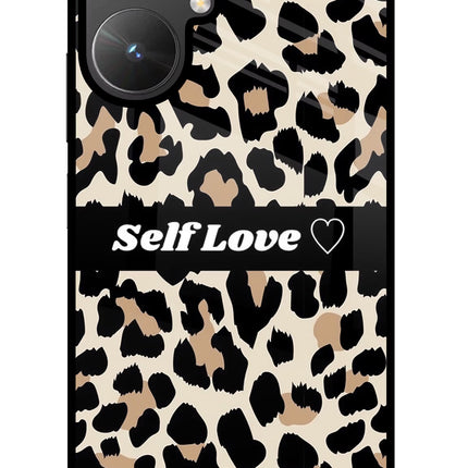 Leopard Print Self Love Poco M6 5G Glass Case
