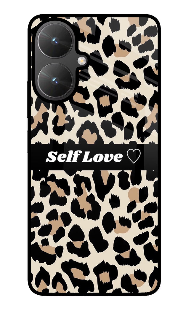 Leopard Print Self Love Poco M6 5G Glass Case