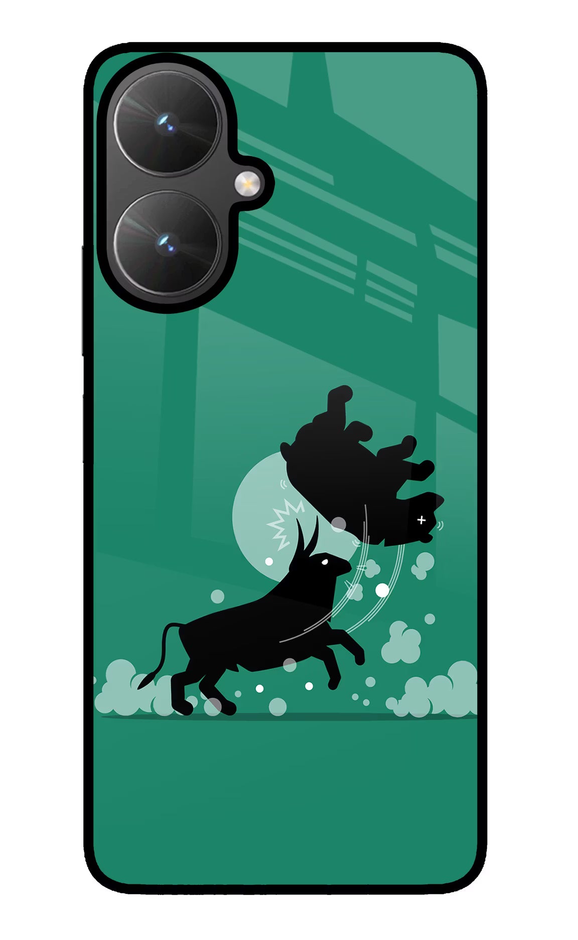 Bull Conqueror Poco M6 5G Glass Case Back Cover by Casekaro