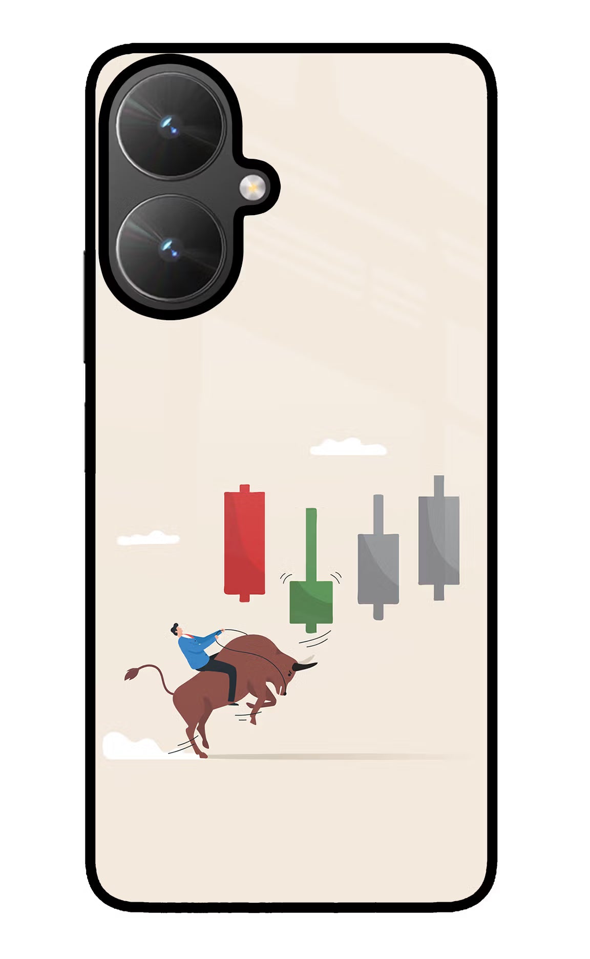 Bull Trading Momentum Poco M6 5G Glass Case Back Cover by Casekaro