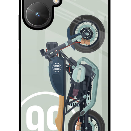 Classic Cafe Racer 99 Poco M6 5G Glass Case Back Cover by Casekaro