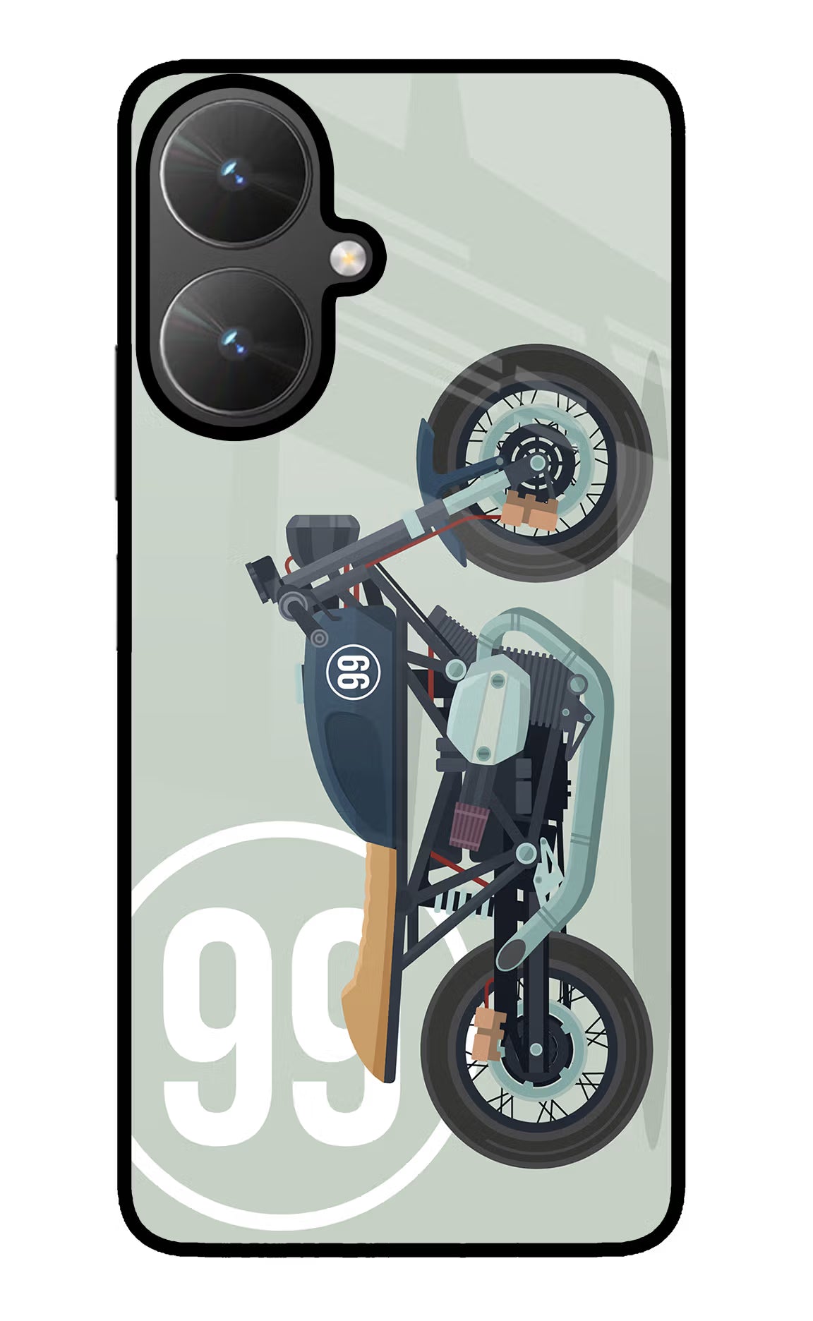 Classic Cafe Racer 99 Poco M6 5G Glass Case Back Cover by Casekaro