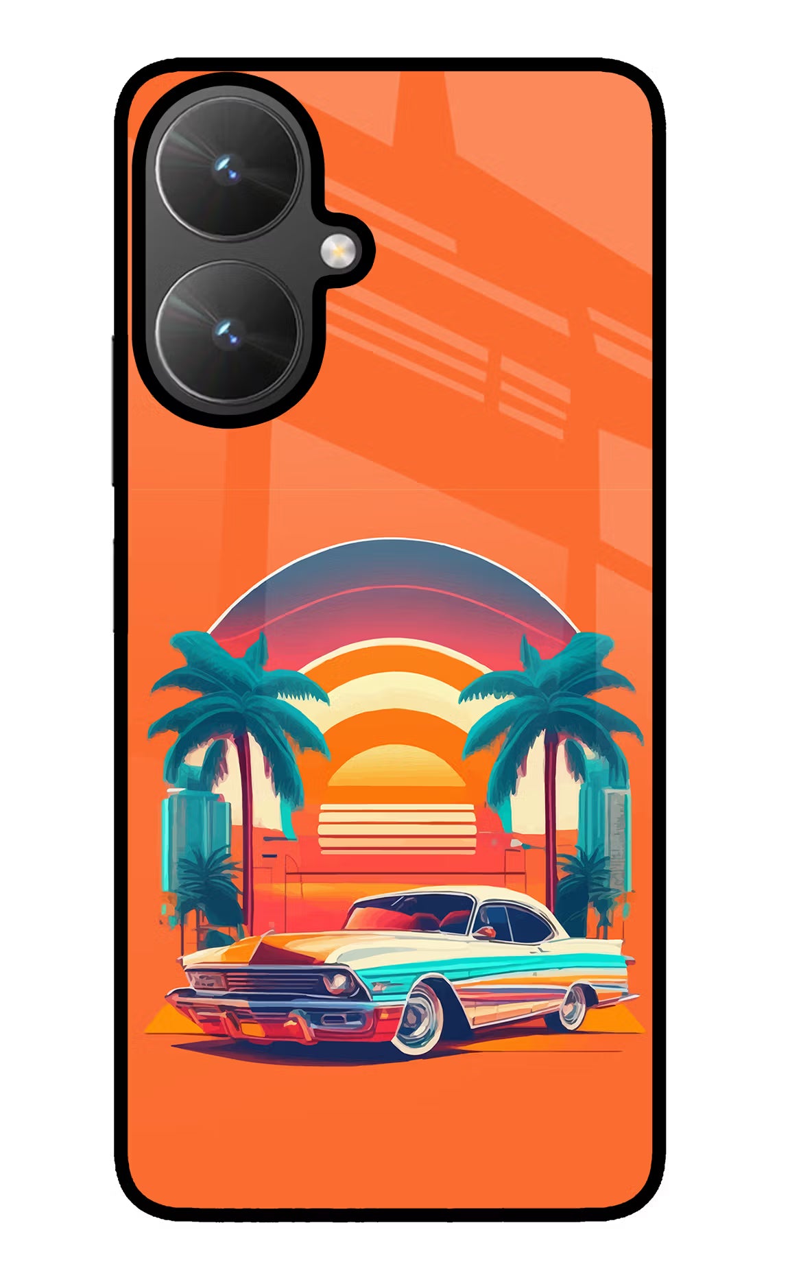 Palm Drive 80s Poco M6 5G Glass Case