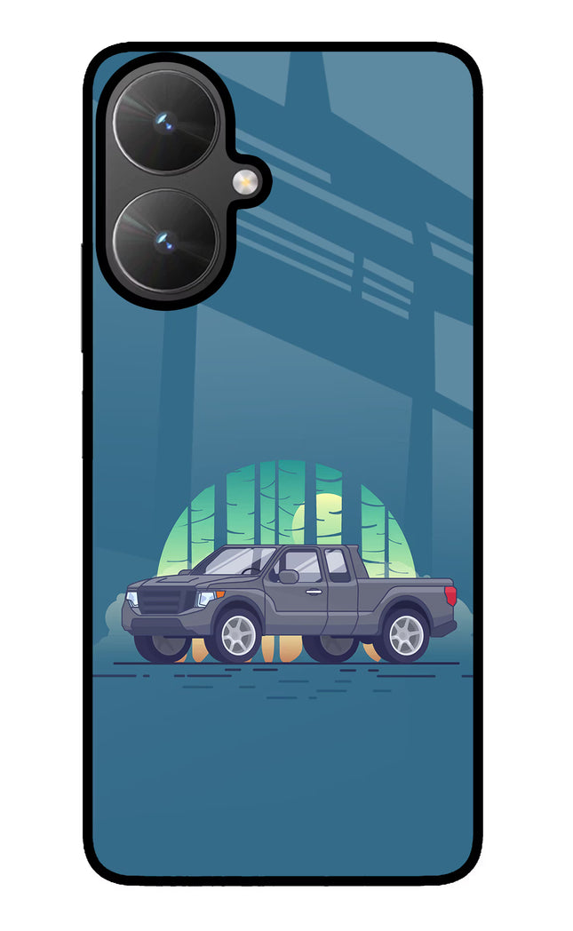 Retro Garage Vibe Poco M6 5G Glass Case