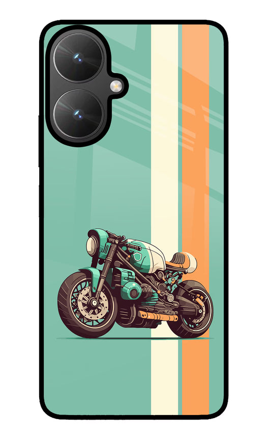 Striped Moto Drift Poco M6 5G Glass Case