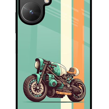 Striped Moto Drift Poco M6 5G Glass Case Back Cover by Casekaro