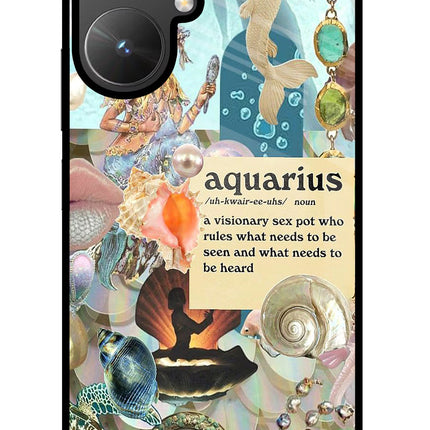 Aquarius Zodiac Poco M6 5G Glass Case