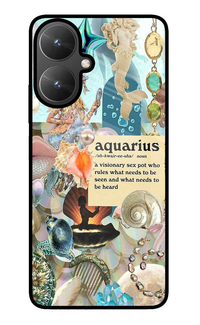 Aquarius Zodiac Poco M6 5G Glass Case