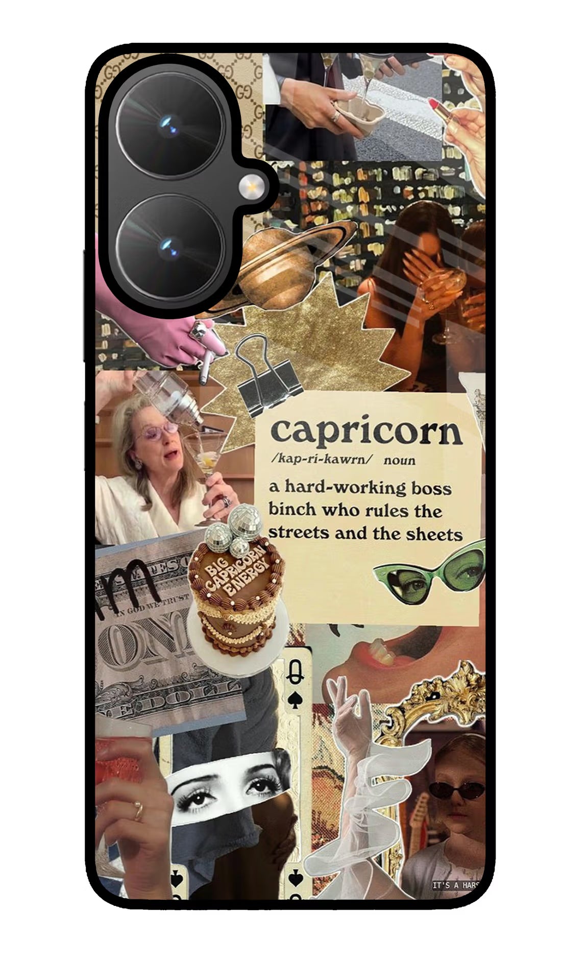 Capricorn Zodiac Poco M6 5G Glass Case Back Cover by Casekaro