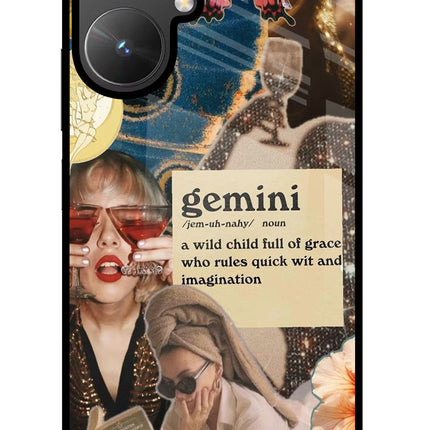 Gemini Zodiac Poco M6 5G Glass Case