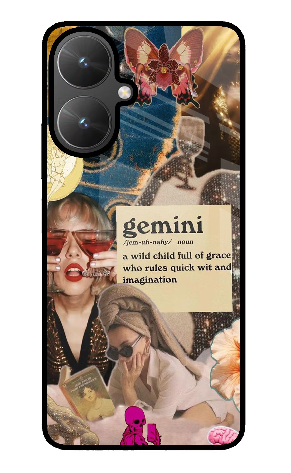 Gemini Zodiac Poco M6 5G Glass Case Back Cover by Casekaro