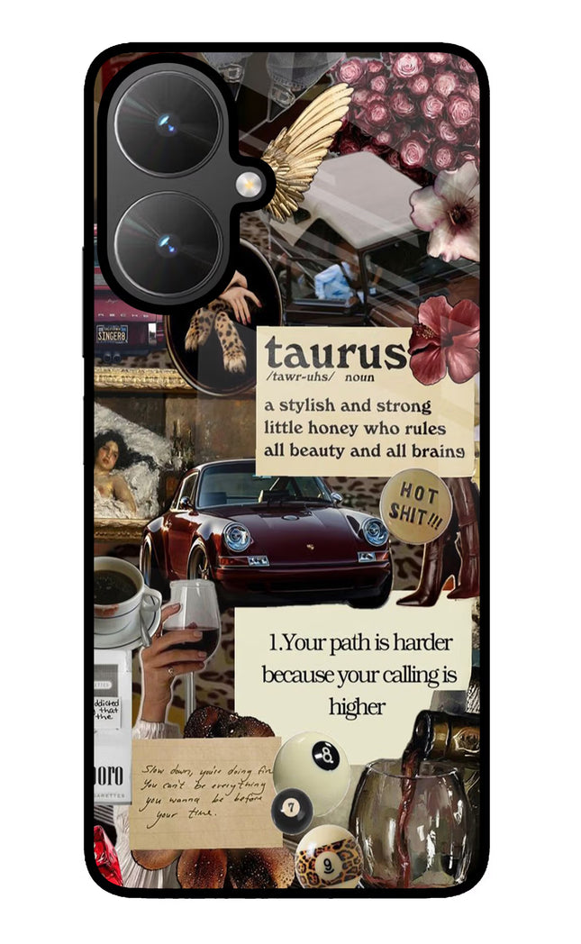 Taurus Zodiac Poco M6 5G Glass Case
