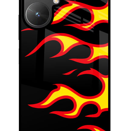 Side Sweep Flames Poco M6 5G Glass Case
