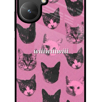 Pink Cats Poco M6 5G Glass Case
