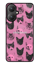 Pink Cats Poco M6 5G Glass Case