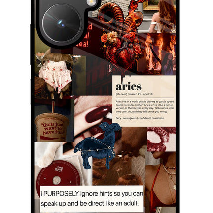 Zodiac Aries Poco M6 5G Glass Case