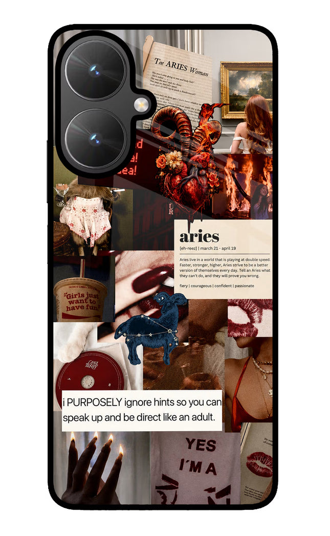 Zodiac Aries Poco M6 5G Glass Case