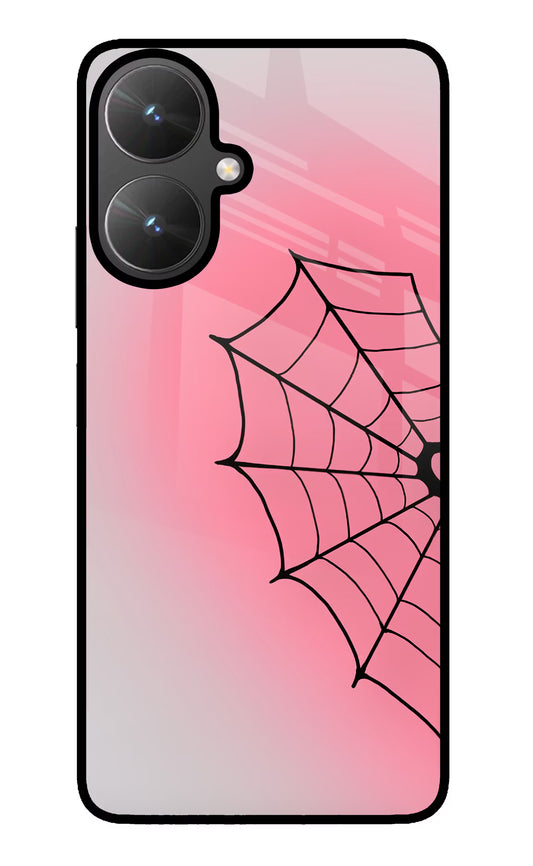Pink Web Poco M6 5G Glass Case