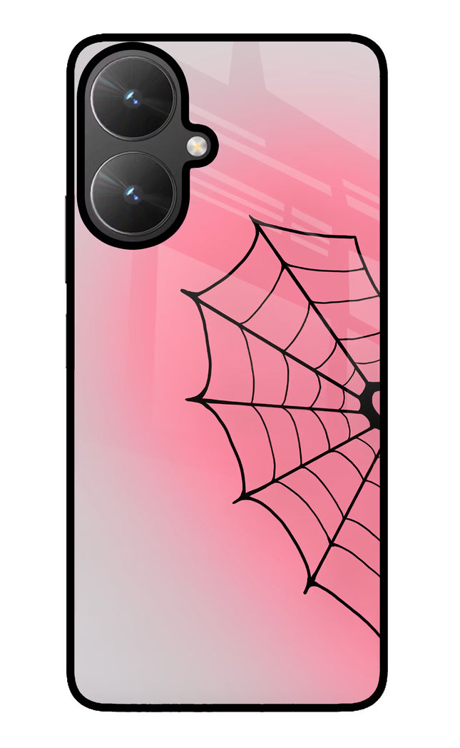 Pink Web Poco M6 5G Glass Case