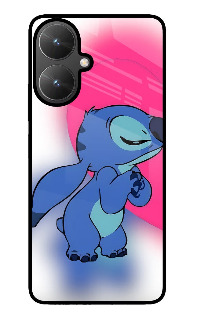 Stitch Hug Poco M6 5G Glass Case
