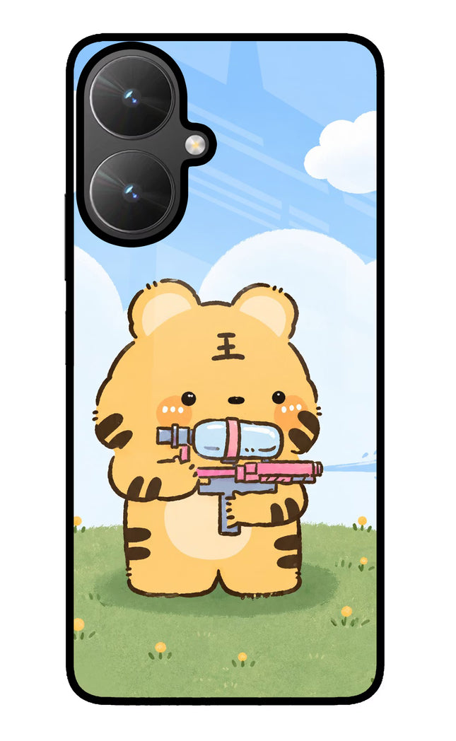 Tiger Treat Poco M6 5G Glass Case