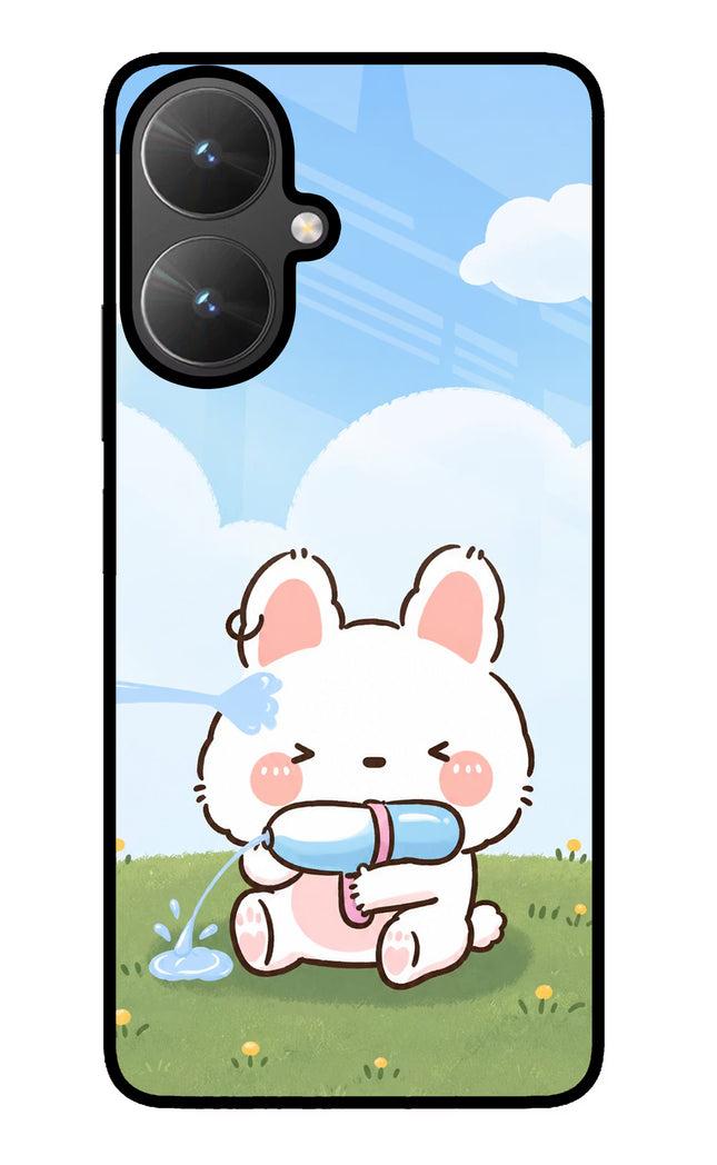 Bunny Treat Poco M6 5G Glass Case